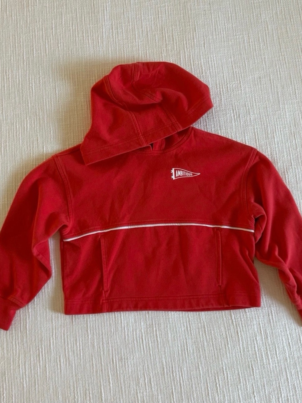 Old Navy Red Hooded Sweatshirt with White Piping